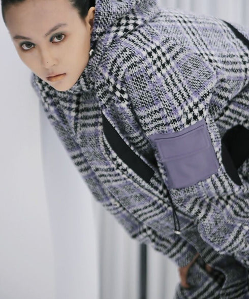Check Utility Pocket Coat